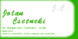 jolan csetneki business card